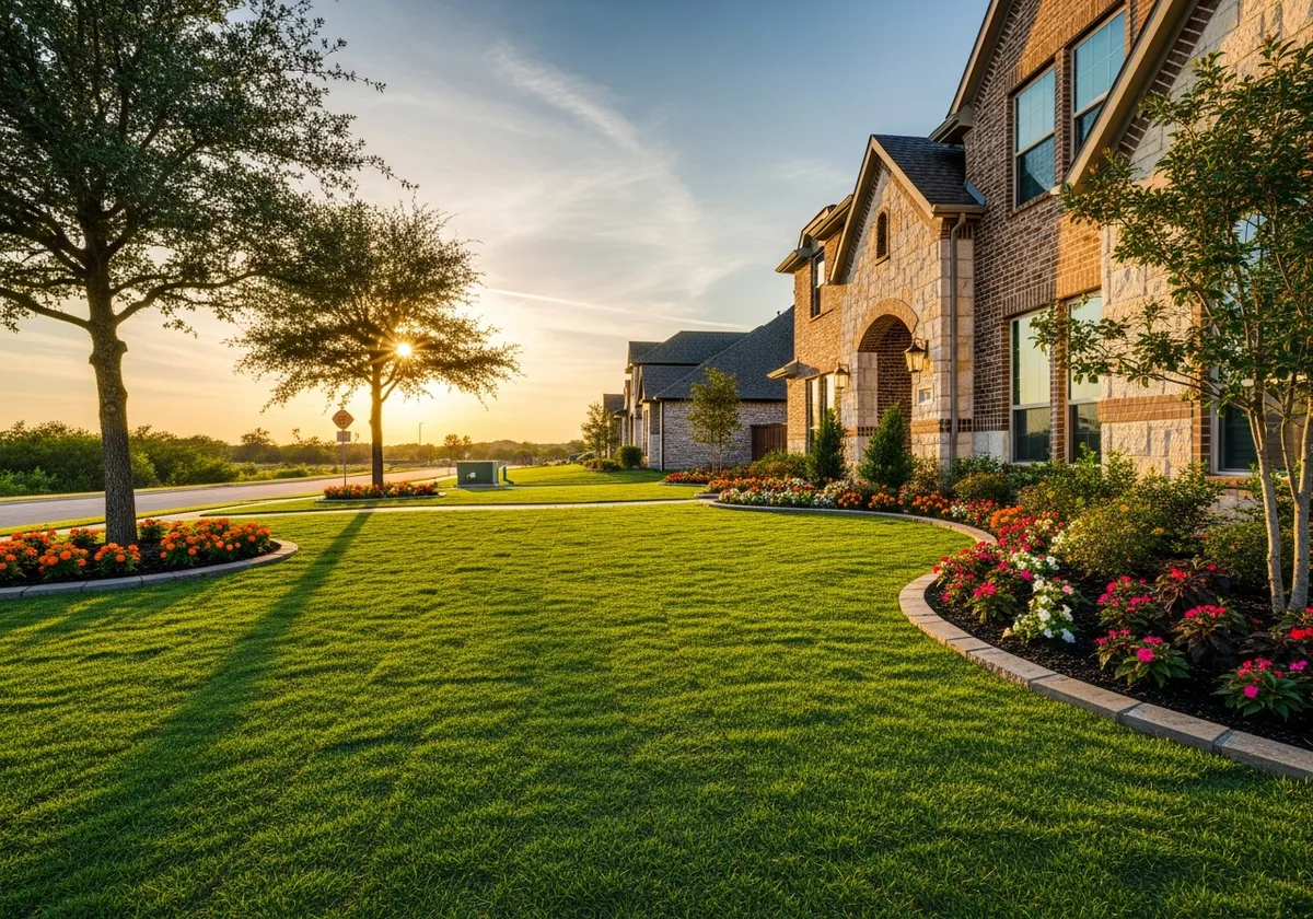 Fresh Lawn - Newly installed lawn with crisp edging in Frisco